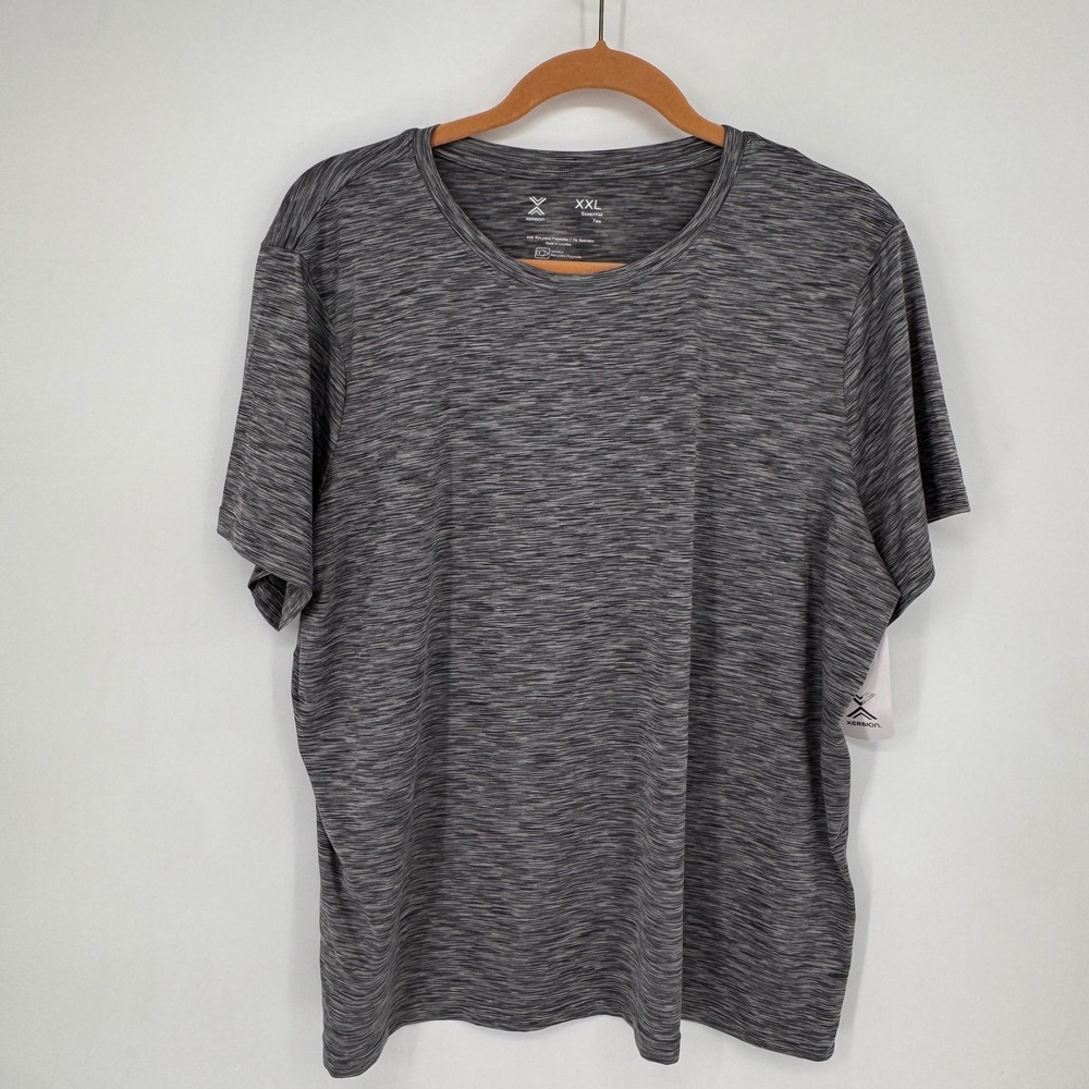 Xersion Essential Tee Women XXL Black NEW Space Dye Quick-Dri Activewear T-Shirt